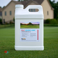 Golf Course Lawn (20-2-3) Liquid Fertilizer with Kelp and Fulvic Acid 2.5 Gallon 20-2-3 on lawn