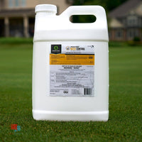 Organic Weed Control - Concentrate mirimichi green organic weed control 2.5 gallon jug on lawn