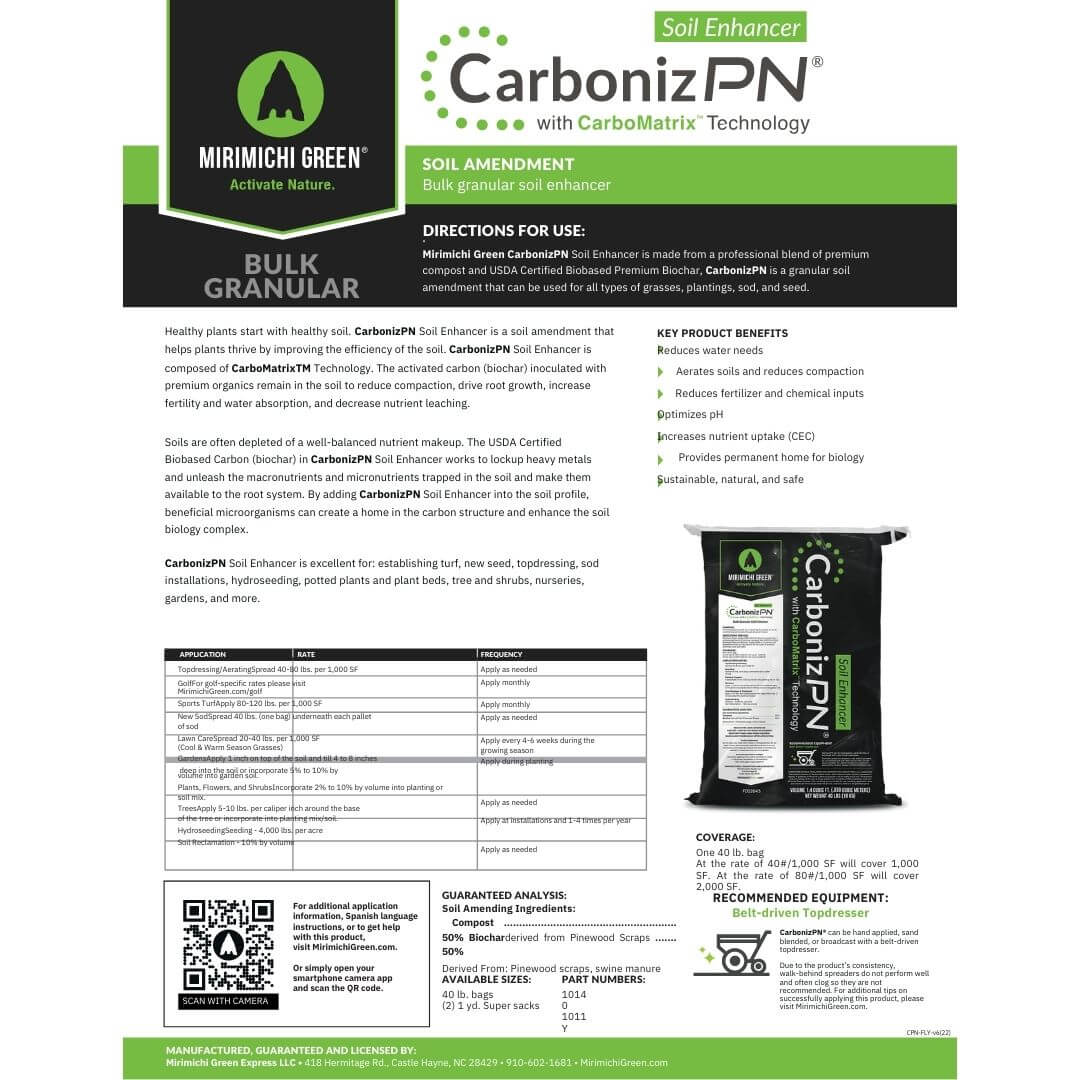 CarbonizPN™ Soil Enhancer for Lawns with Biochar Golf Course Lawn