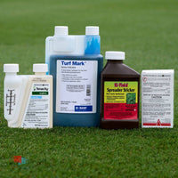 Tenacity and SedgeHammer Herbicide Kit with Surfactant and Dye - Cool Season Grass Cool season herbicide kit on lawn