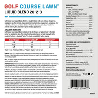 Golf Course Lawn (20-2-3) Liquid Fertilizer with Kelp and Fulvic Acid Golf course lawn 20-2-3 product label