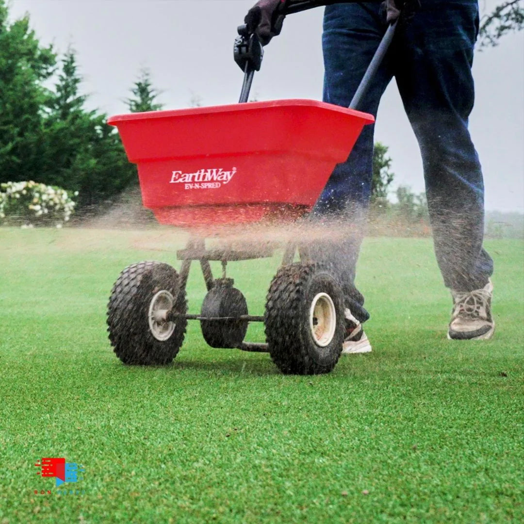 Humic max application with earthway 2050 spreader