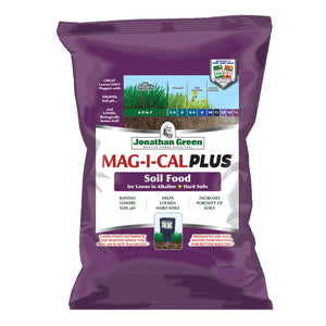 Purple bag of Jonathan Green Mag-I-Cal Plus Soil Food on a white background