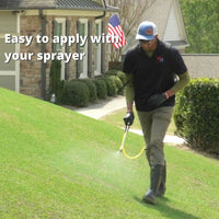 Spraying product on lawn