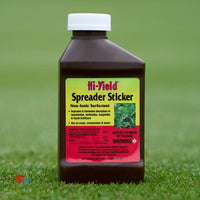 Spreader sticker on lawn