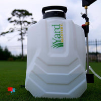 Yard Mastery 4 Gallon Backpack Sprayer on Lawn